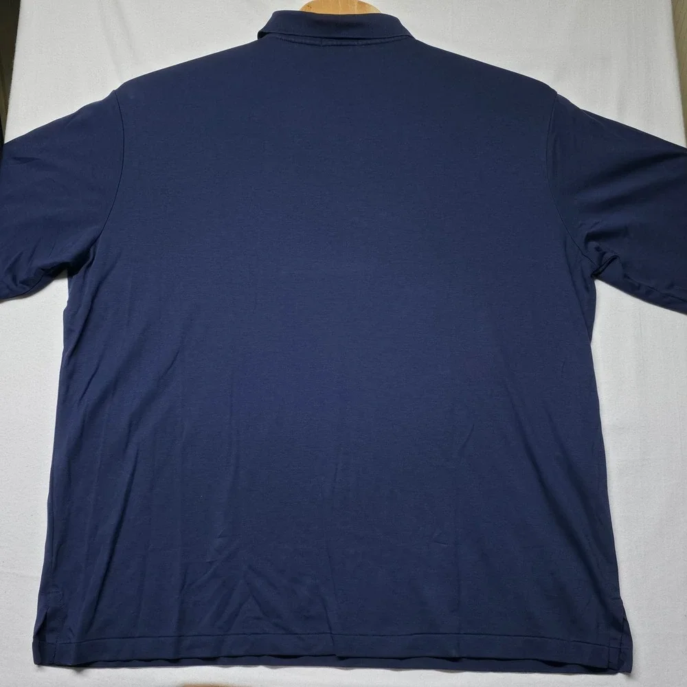 Polo Ralph Lauren Polo Shirt Men's 2XLT Navy Blue Long Sleeve Jersey Cotton Pony